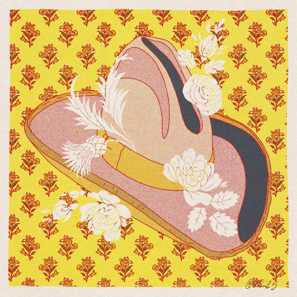 Pink and Yellow Cowboy Hat Floral Art