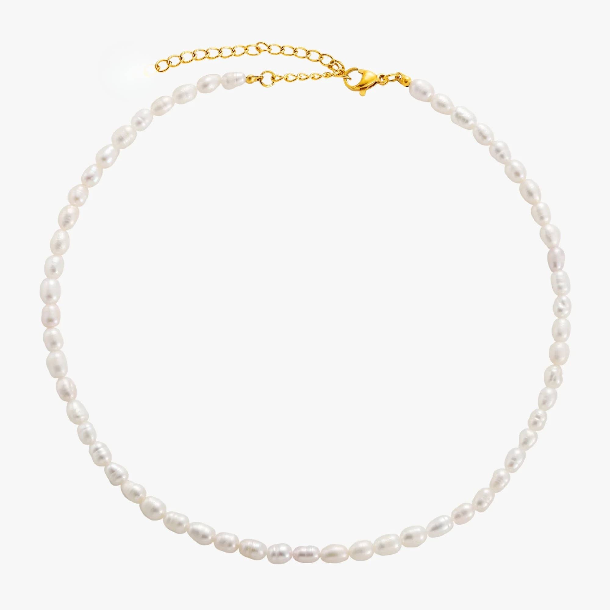 Luna Dainty Petite Fresh Water Rice Pearl Necklace