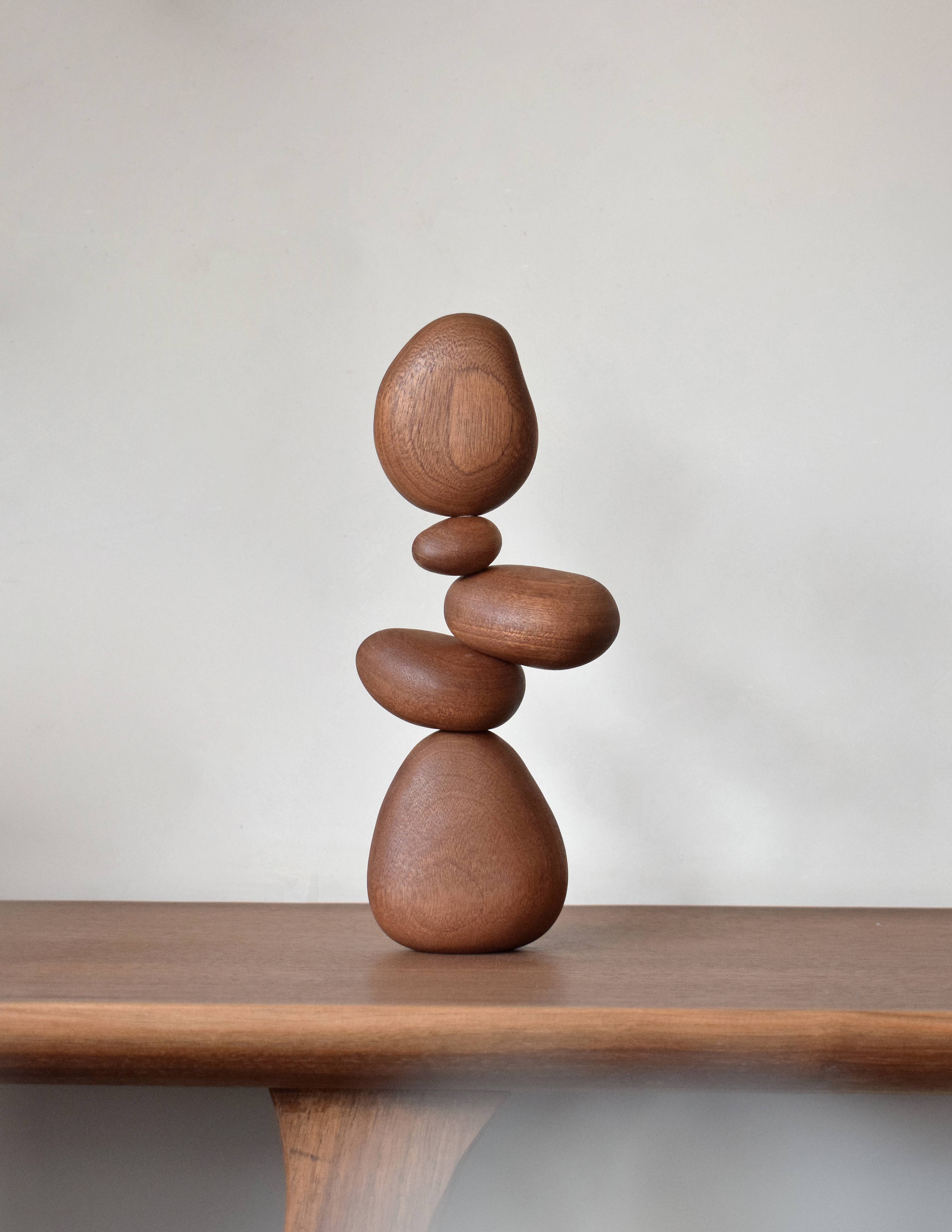Sapele Wood Balance Stones - Zen Decor/Playful Toy/Art Gfit