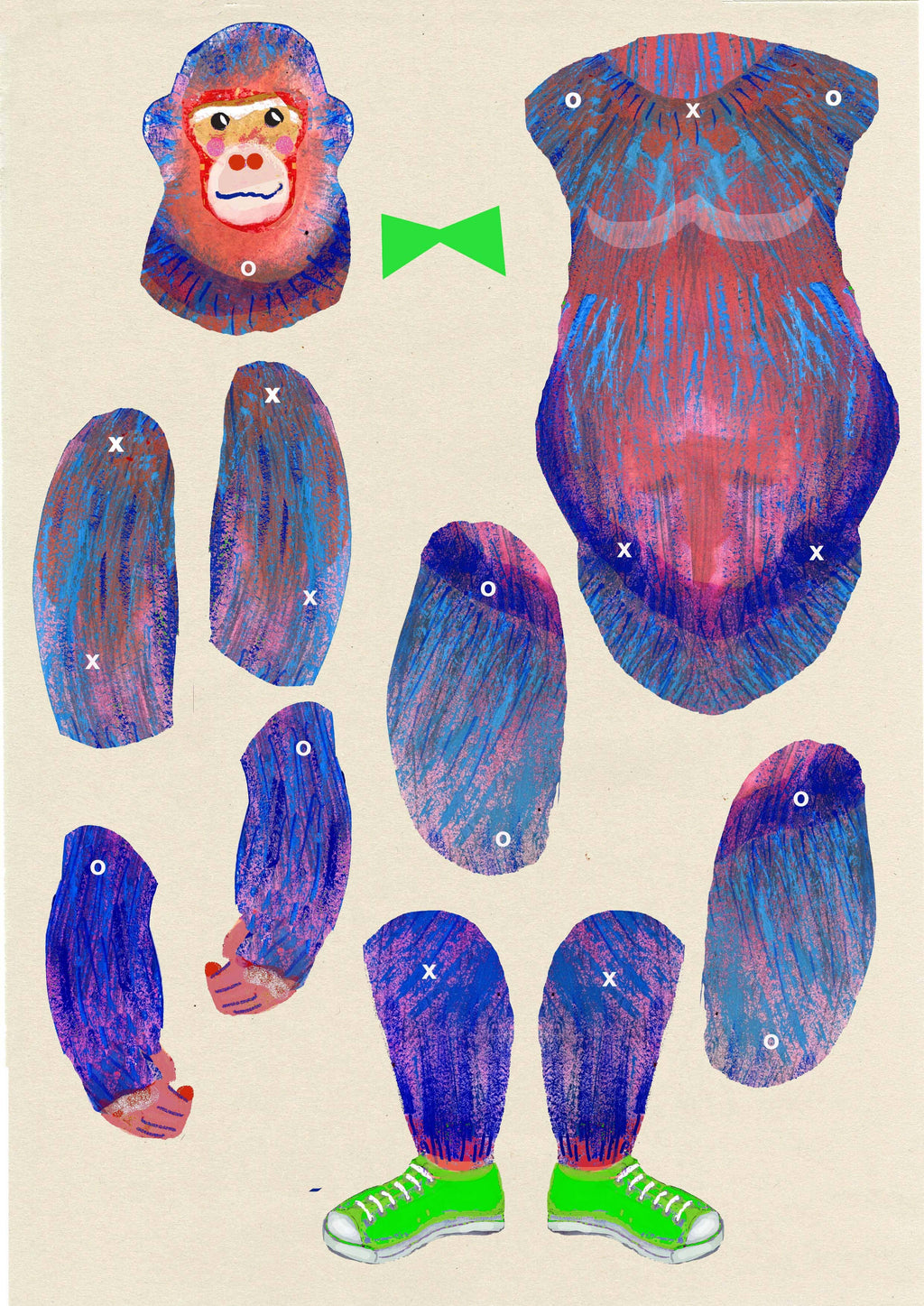 Cut and make Gorilla  puppet