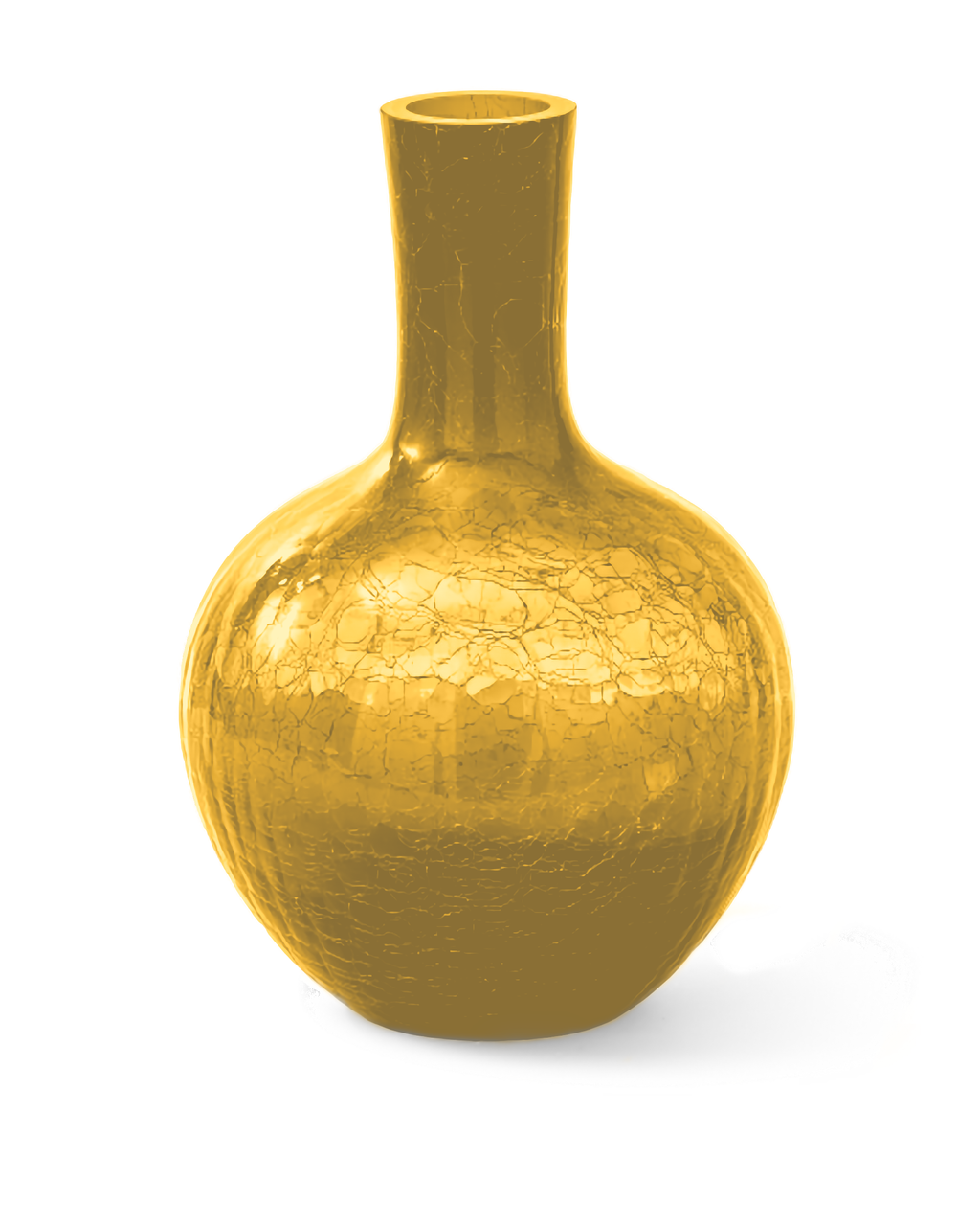 Crackled Glass Ball Body Vase
