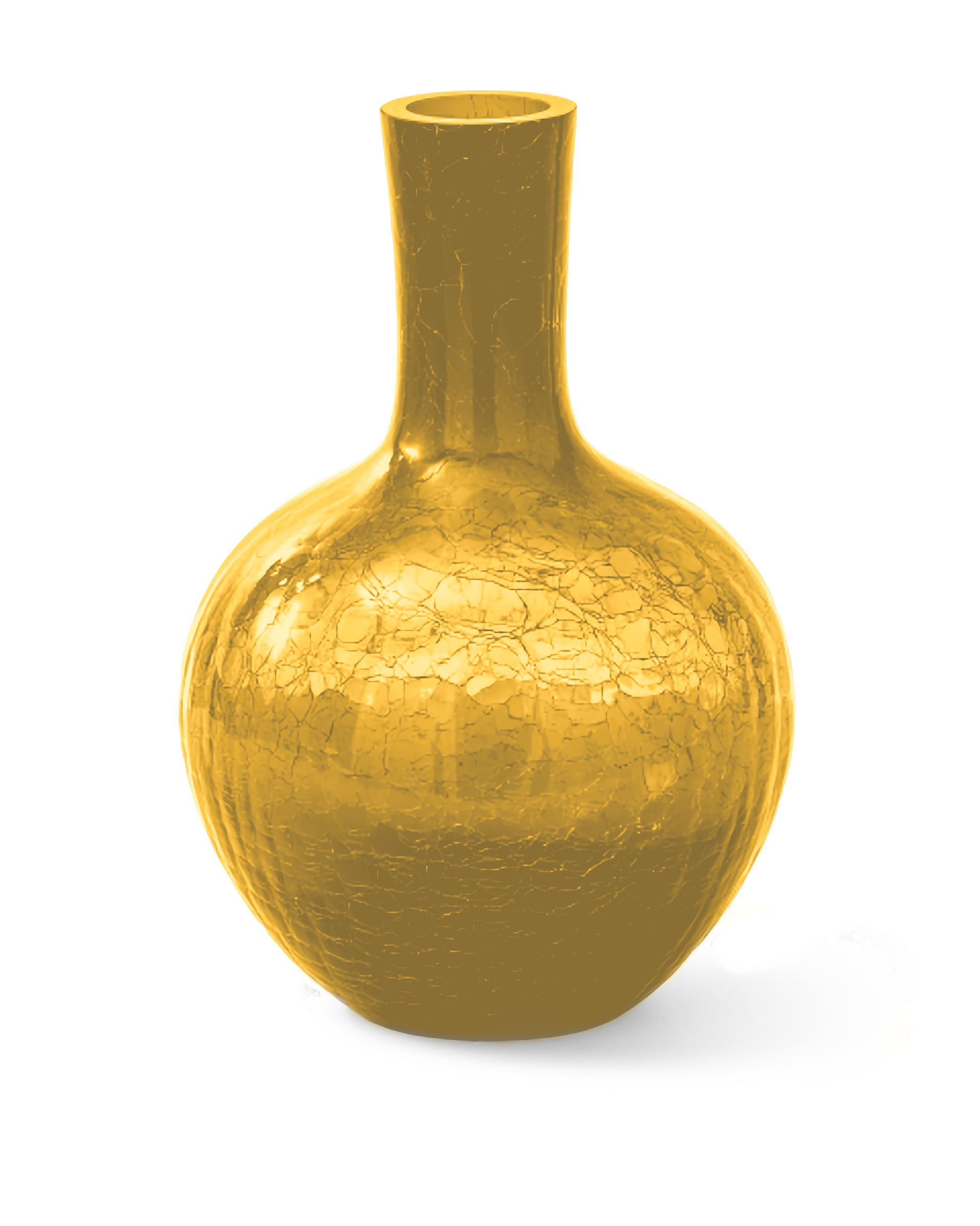 Crackled Glass Ball Body Vase