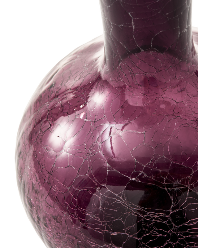Crackled Glass Ball Body Vase