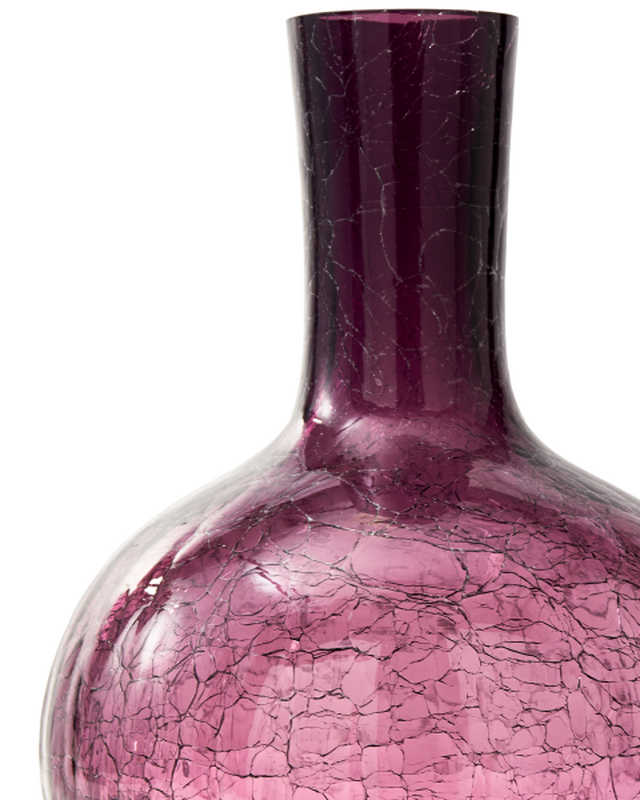 Crackled Glass Ball Body Vase