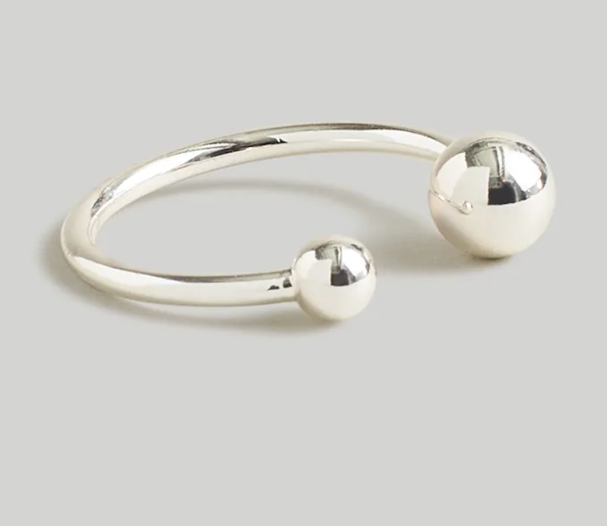 Double Ball Open Finger Ring- Steel Gold/Silver