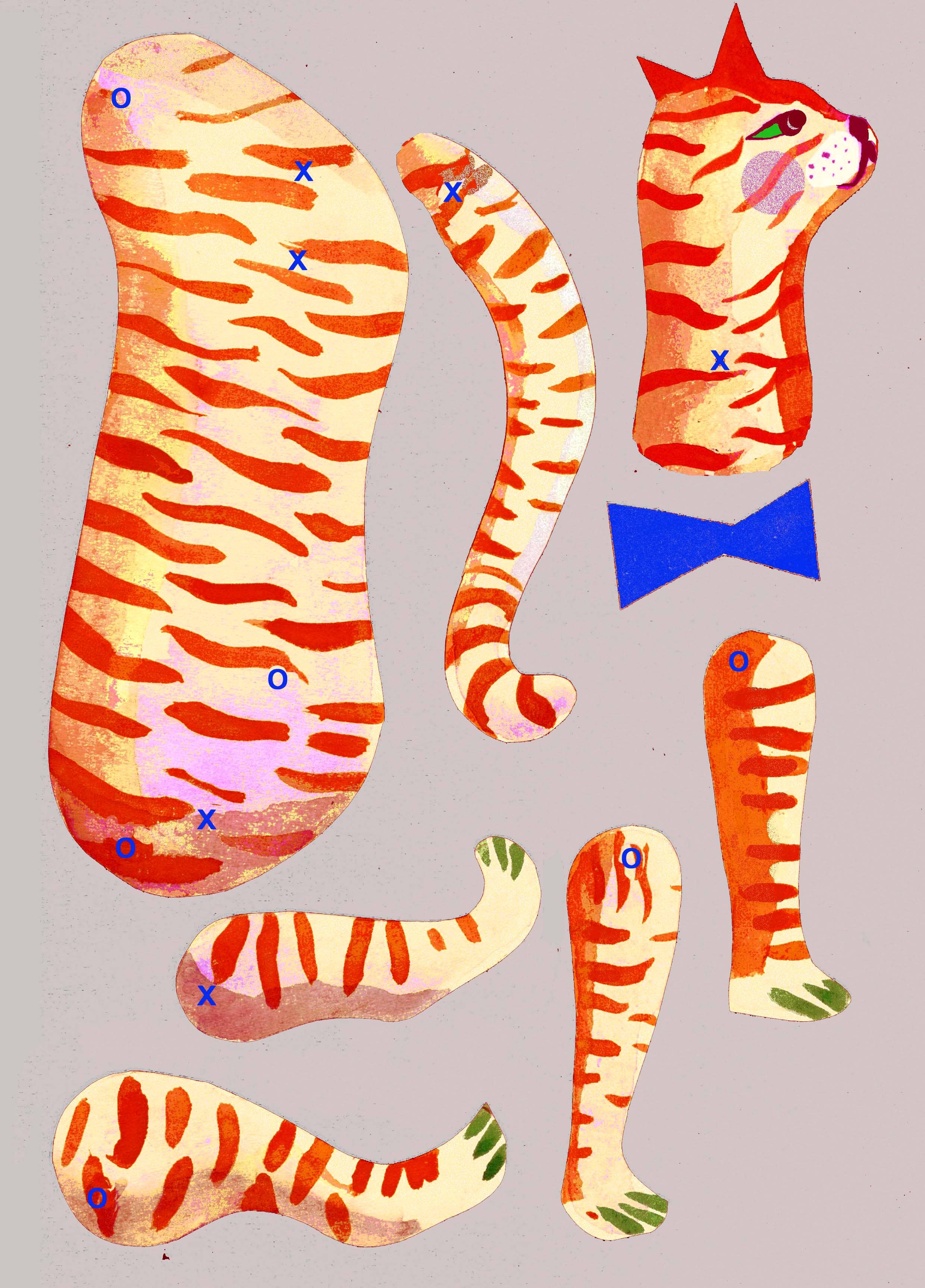 Cut and make Ginger cat puppet