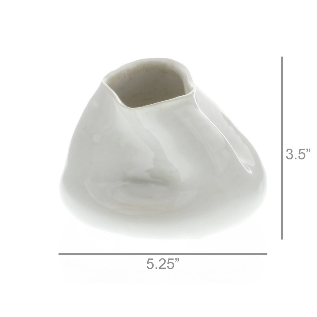 Canyon Ceramic Vase - Small - Fancy White