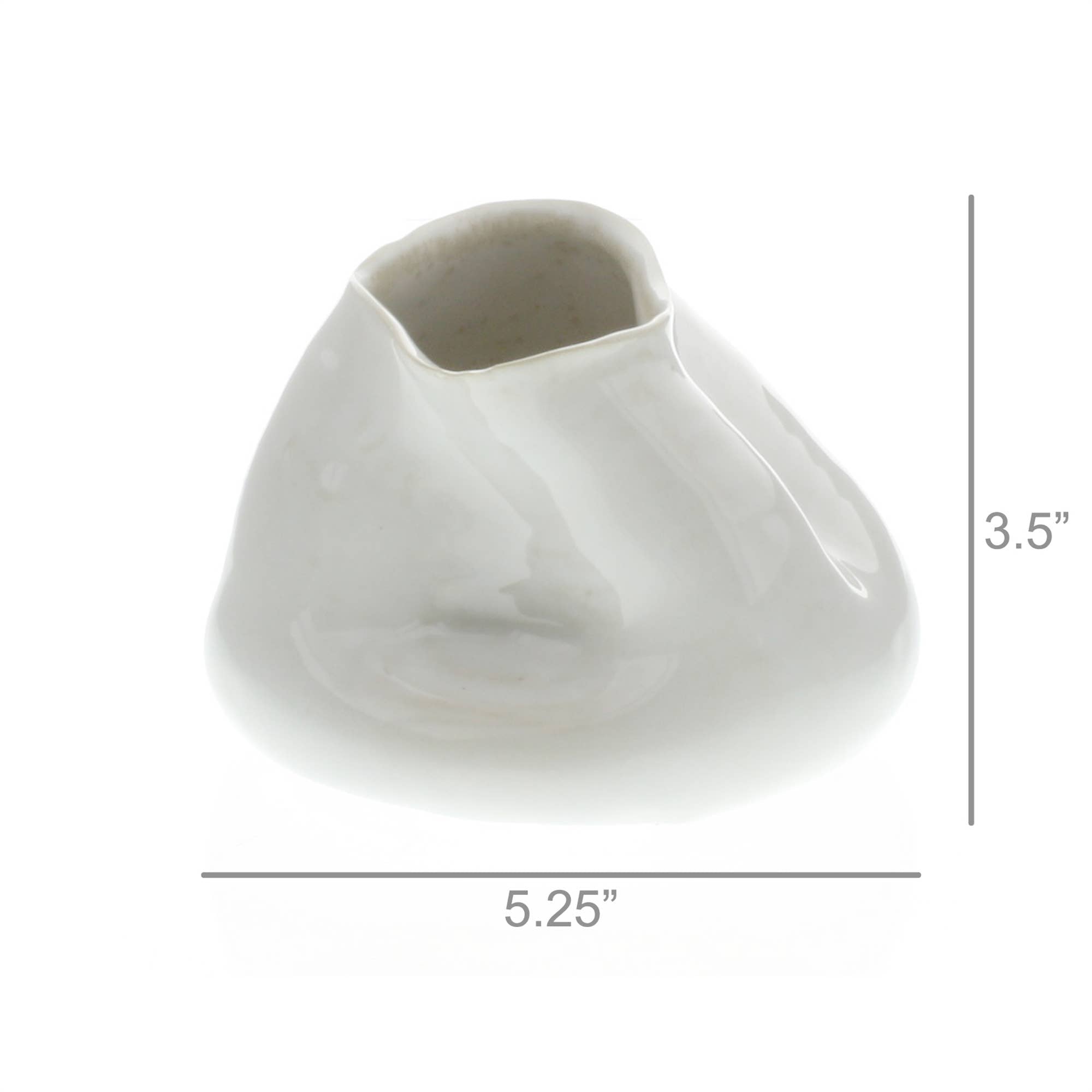 Canyon Ceramic Vase - Small - Fancy White