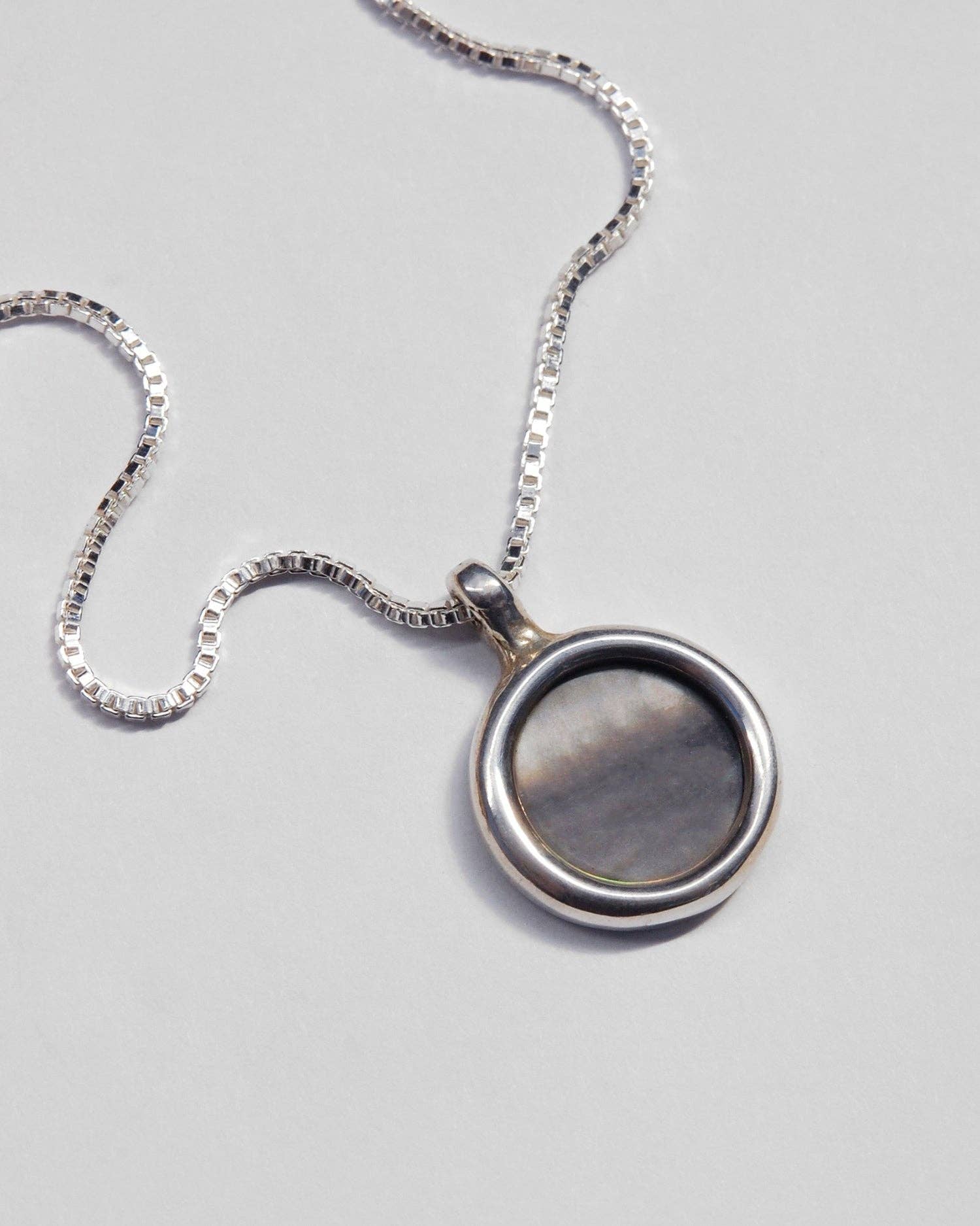 Mare Necklace in Grey Mother of Pearl - Ready to Ship