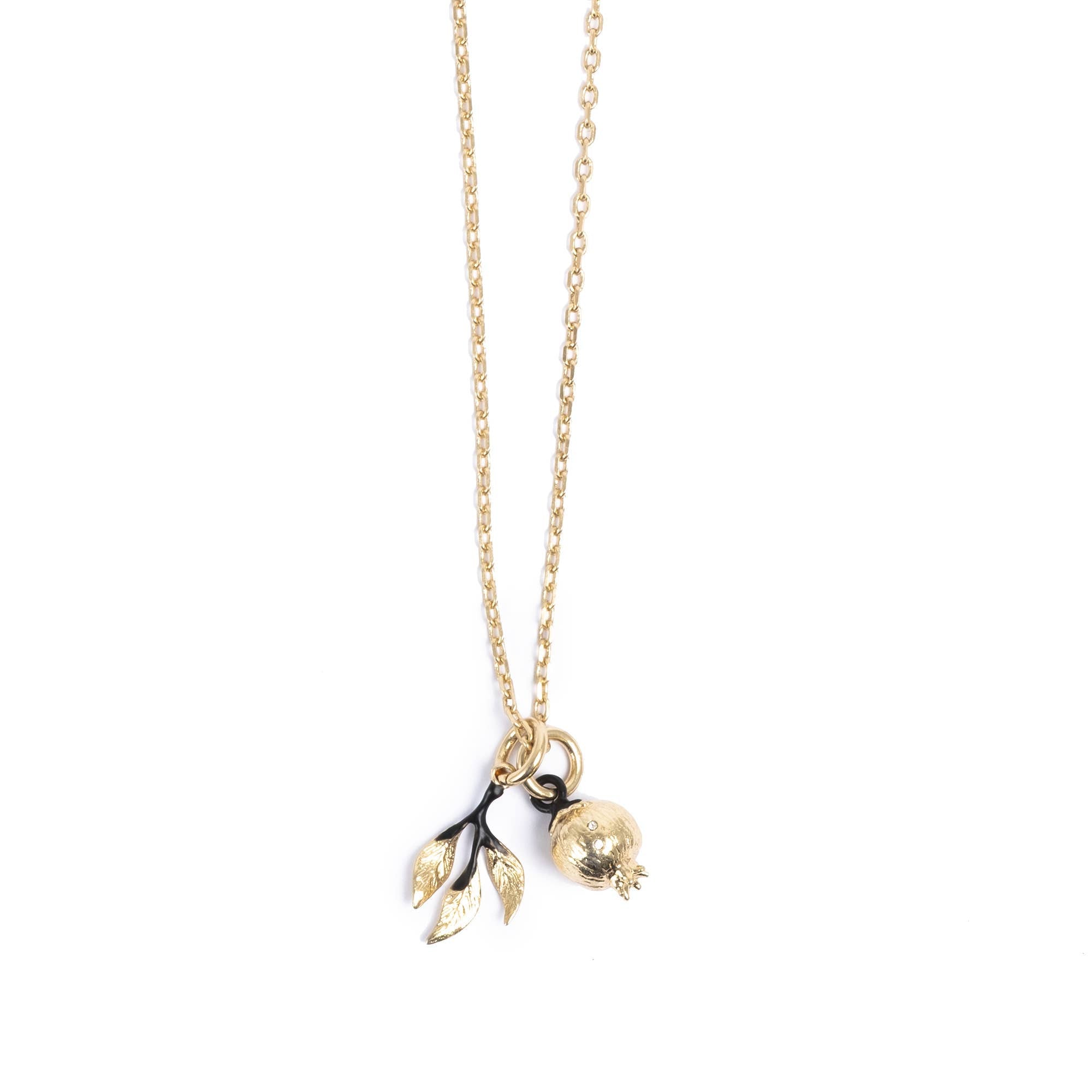 Rose Hip Gold Double Pendant Necklace