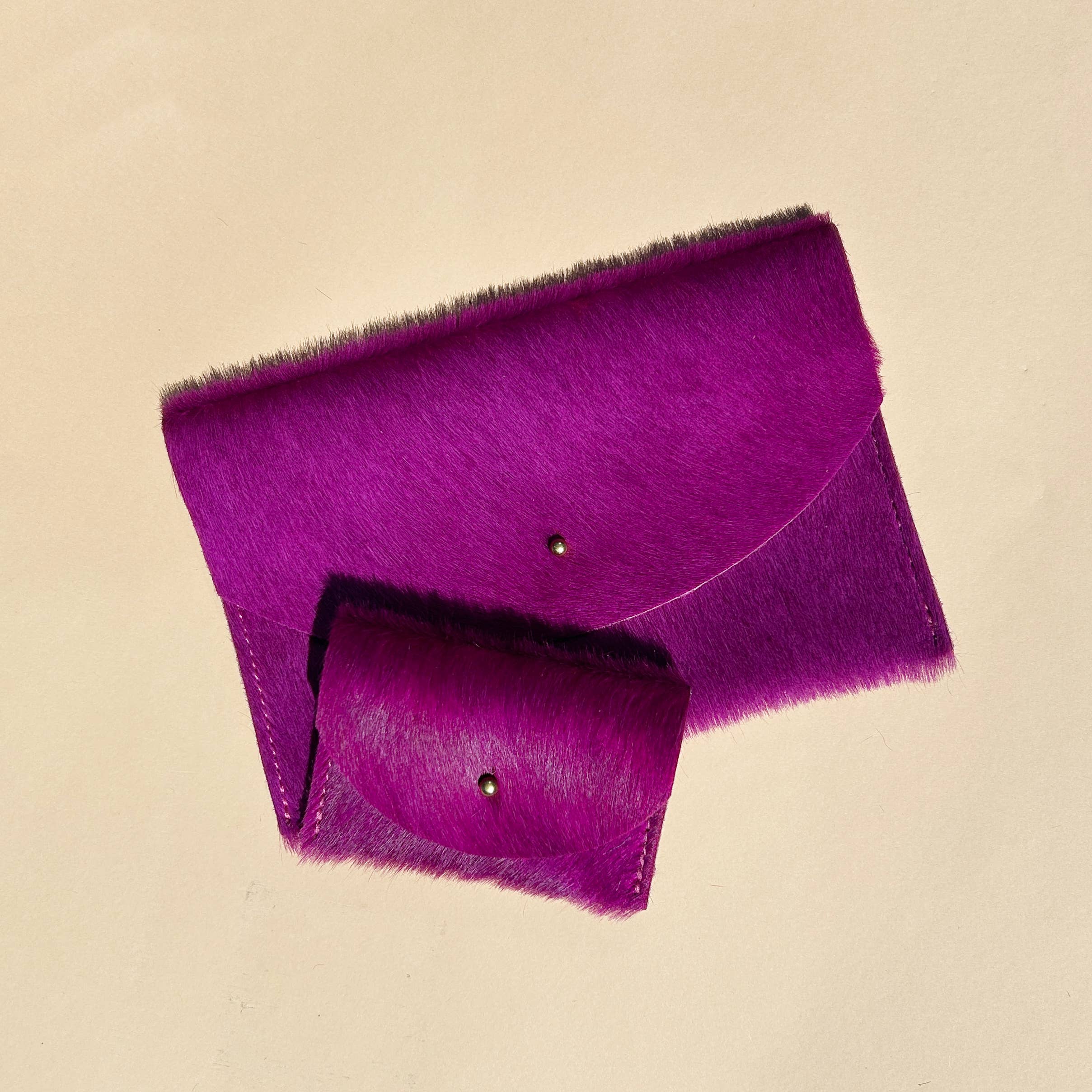 Envelope Pouch - Fuchsia Hair on Hide