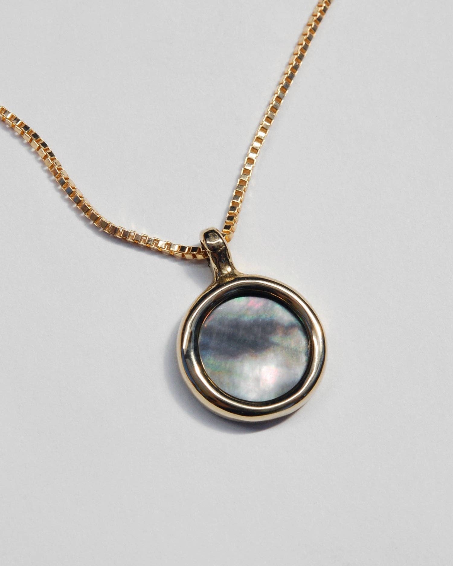 Mare Necklace in Grey Mother of Pearl - Ready to Ship
