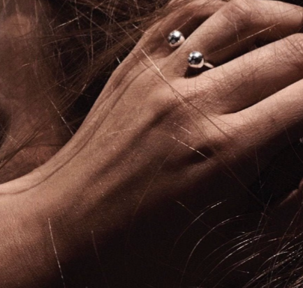 Double Ball Open Finger Ring- Steel Gold/Silver