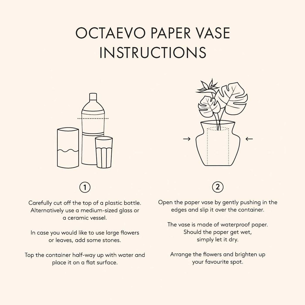 Octaevo Venus Paper Vase, Flower Vase & Card Set