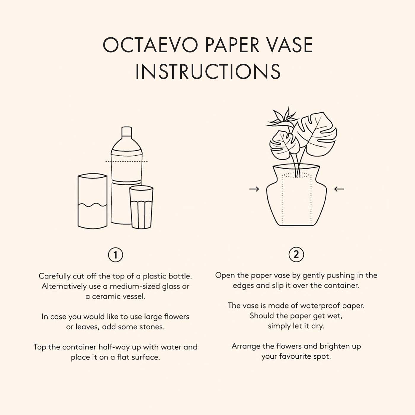Octaevo Venus Paper Vase, Flower Vase & Card Set