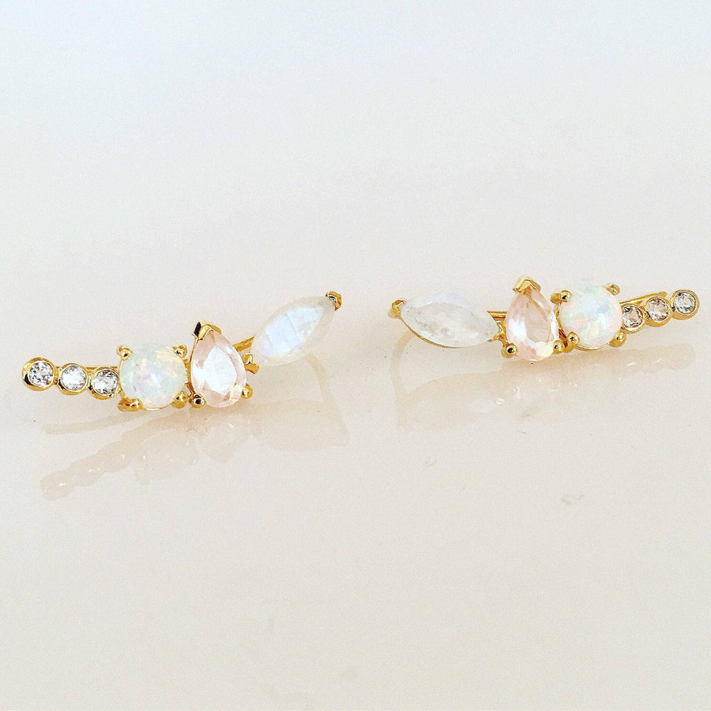 Rainbow Moonstone and Opal Wing Climbers