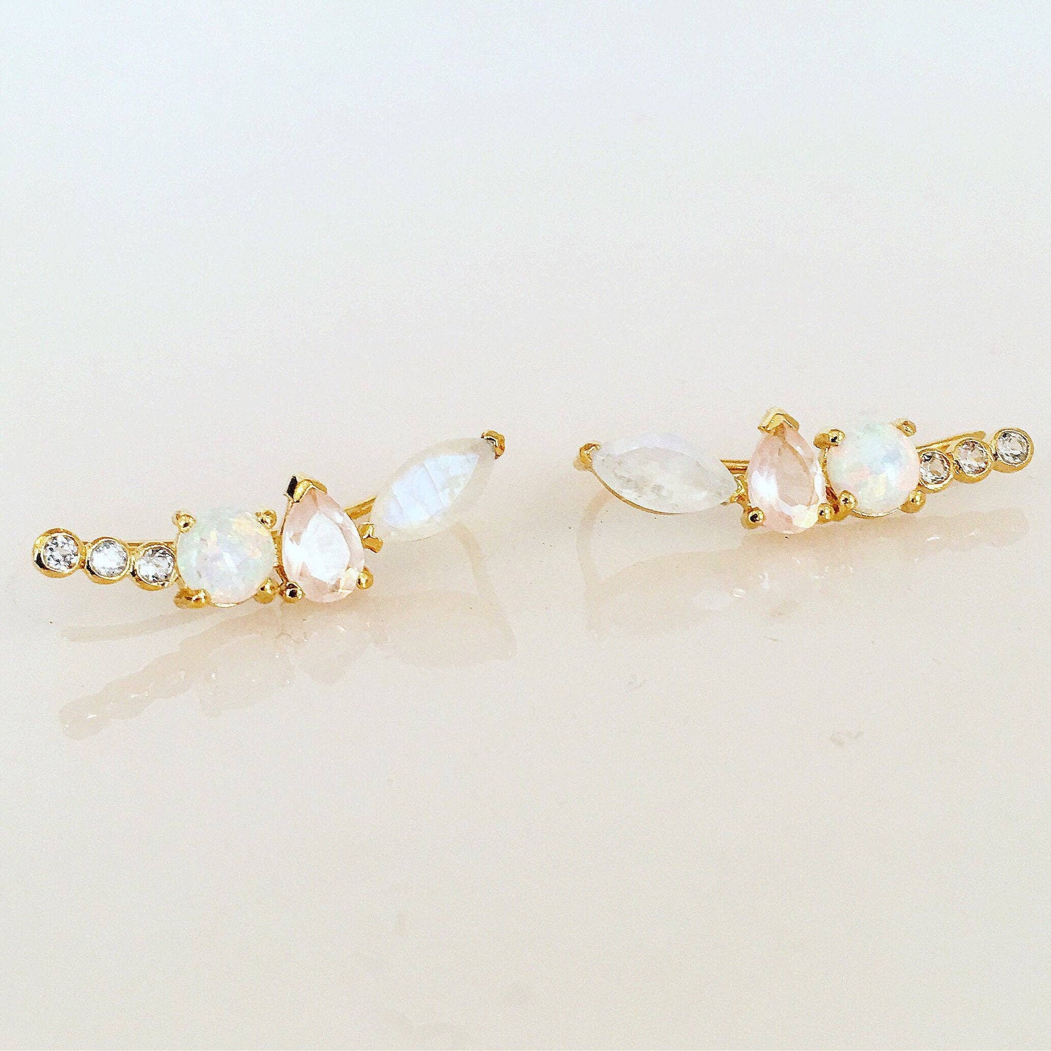 Rainbow Moonstone and Opal Wing Climbers