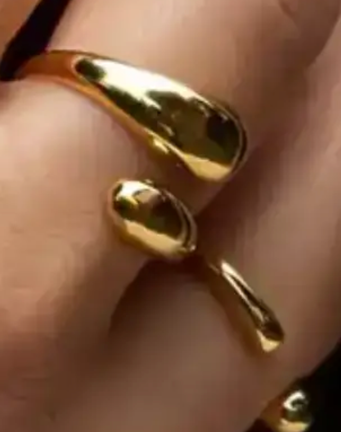 Modern Open Ring - Open Gold Steel PVD