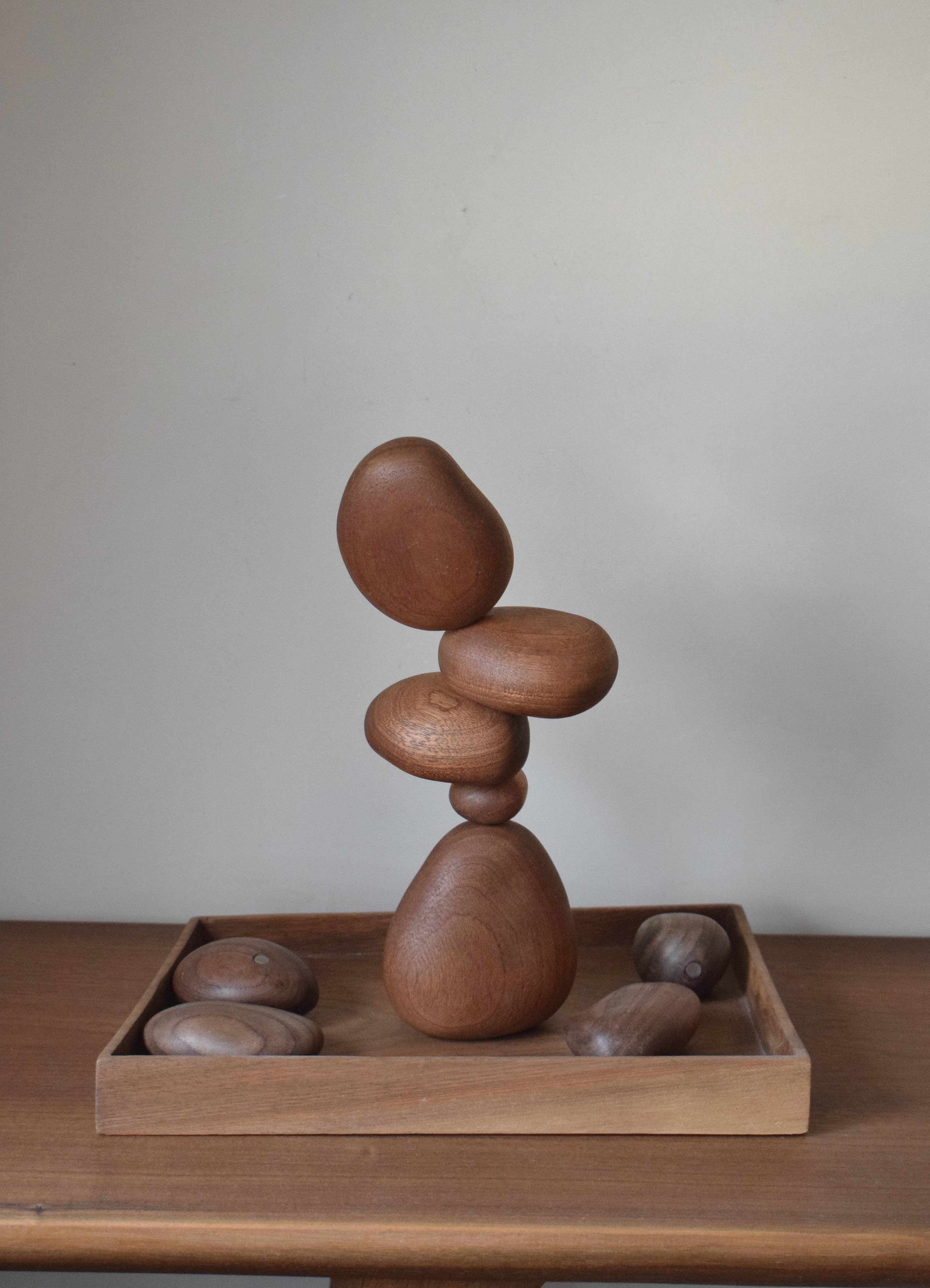 Sapele Wood Balance Stones - Zen Decor/Playful Toy/Art Gfit