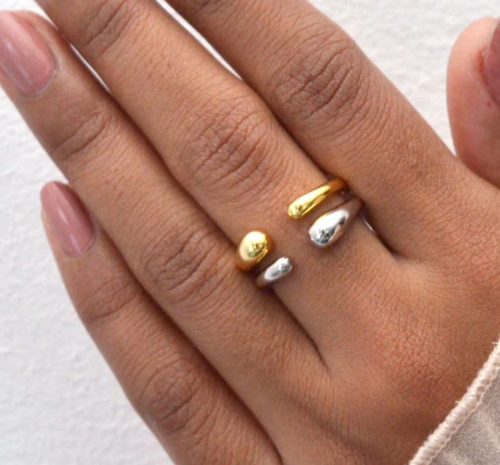 Modern Open Ring - Open Gold Steel PVD