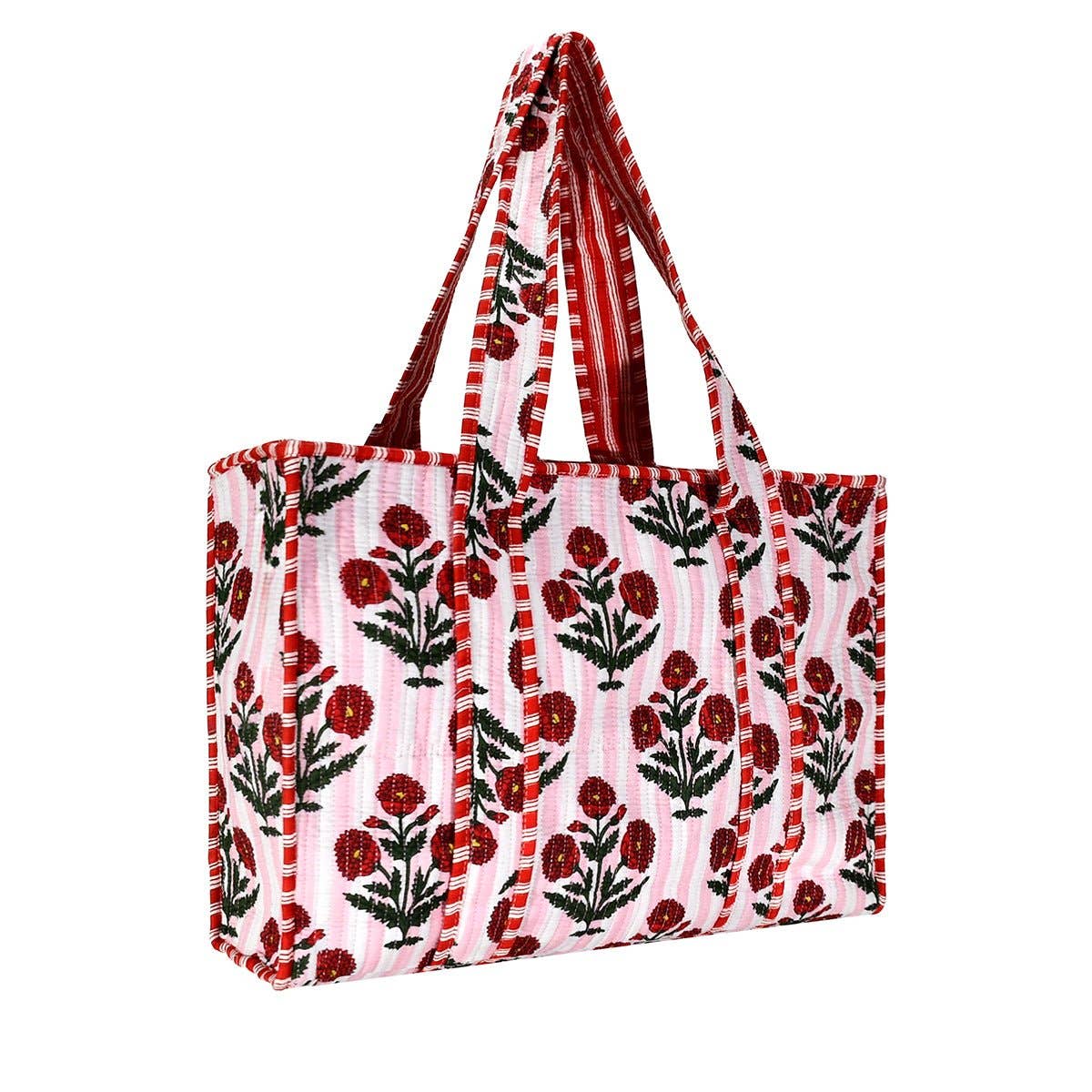 Cotton Block Print Tote Bag- Small