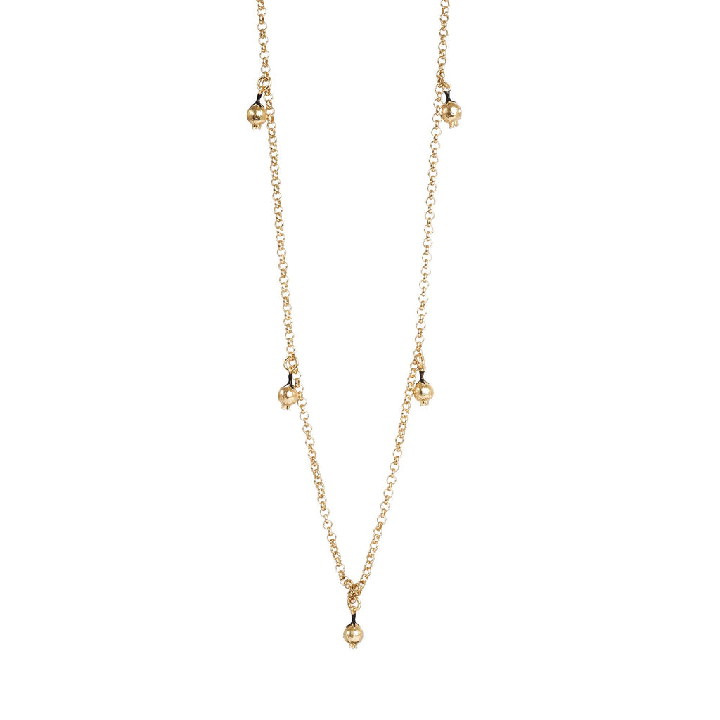 Rose Hip gold long necklace 