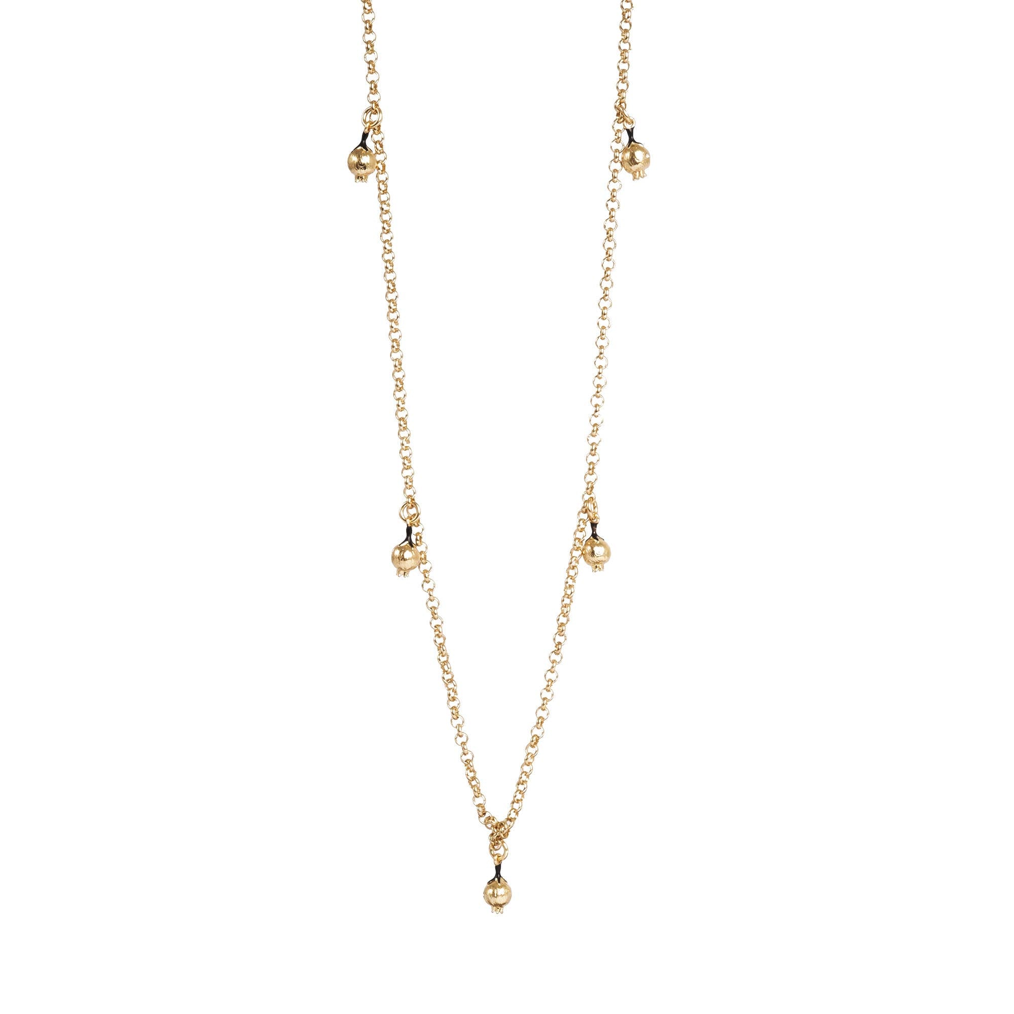 Rose Hip gold long necklace 