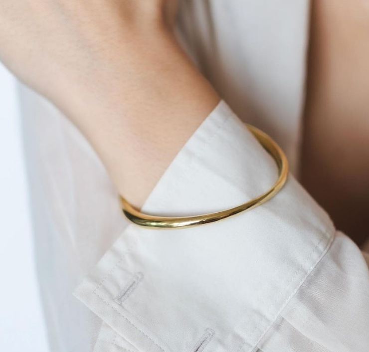 Sofia-Hinge Bangle 14K Gold Stainless Steel Waterproof