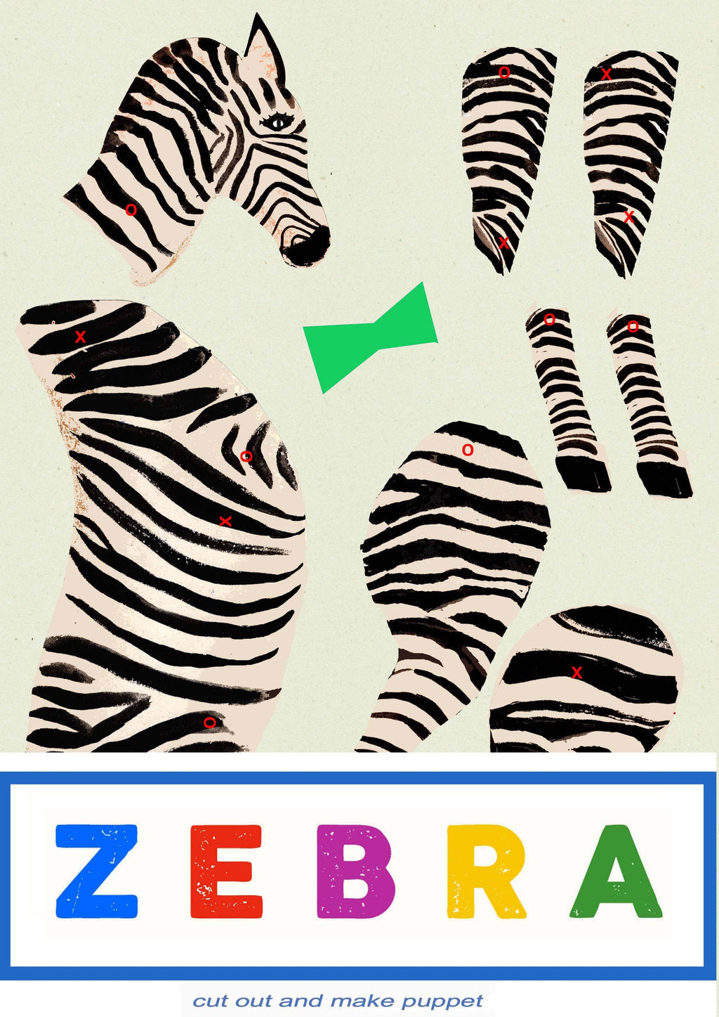 Cut and make Zebra Puppet