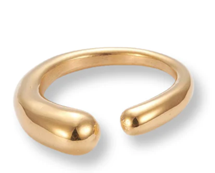 Modern Open Ring - Open Gold Steel PVD