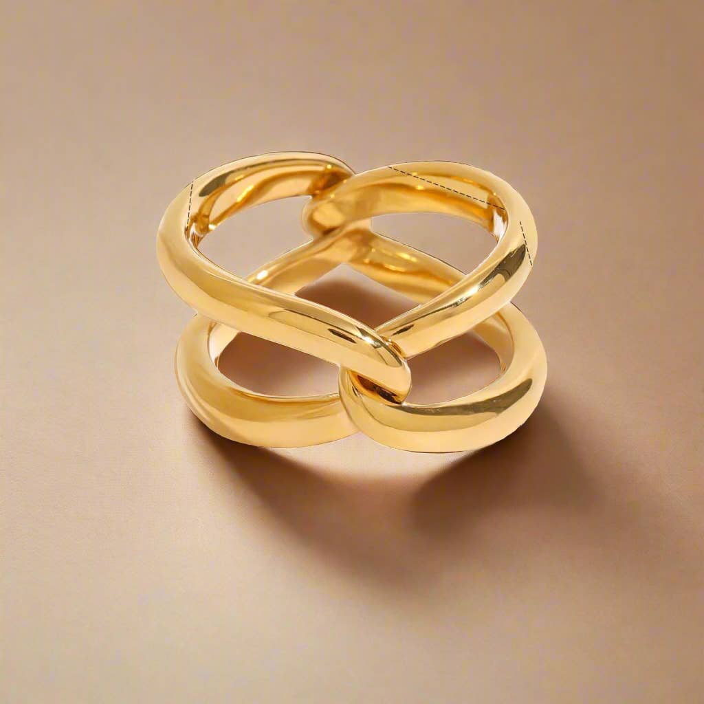 Sculptural Cross Ring 18k Gold