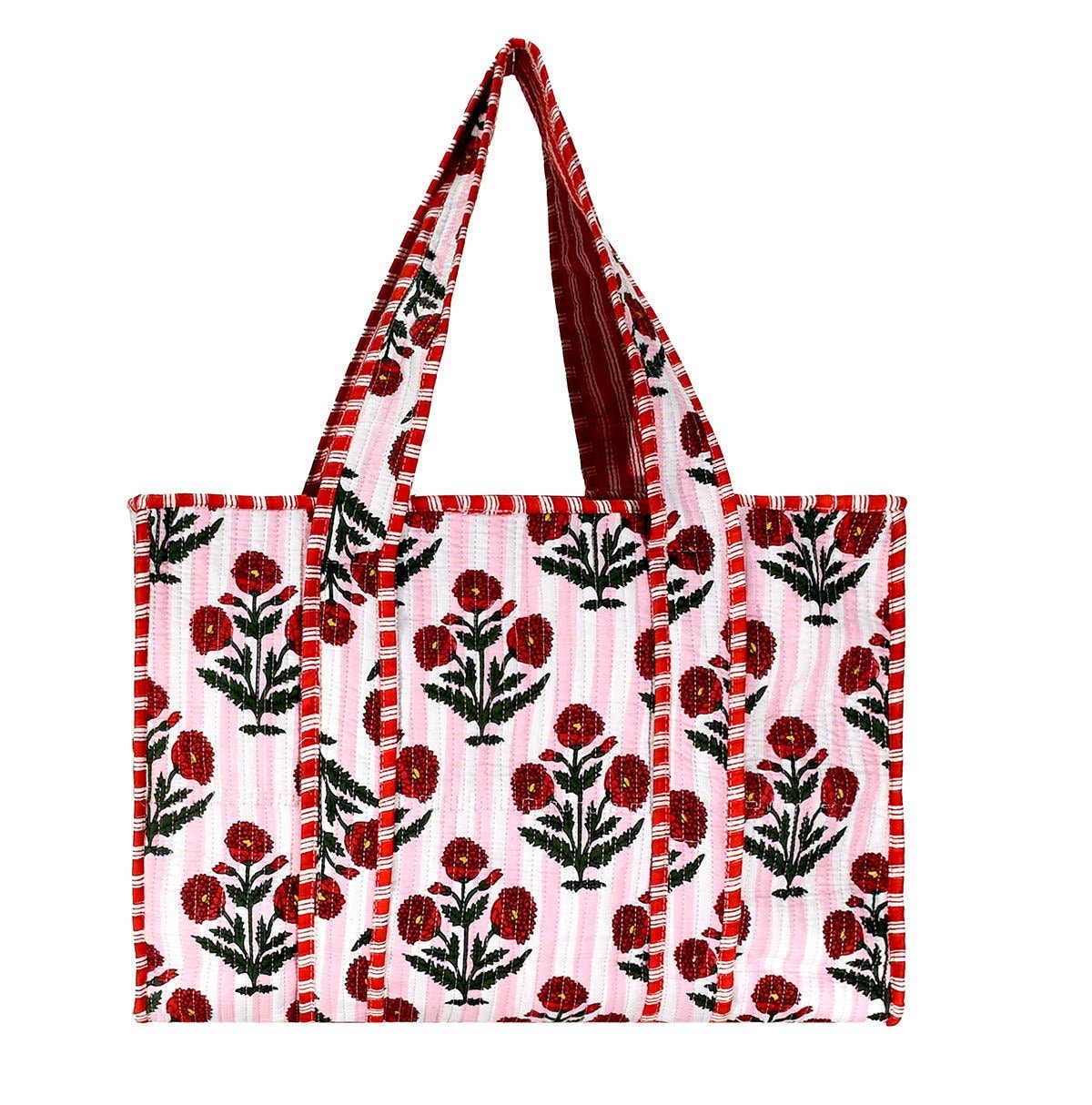Cotton Block Print Tote Bag- Small