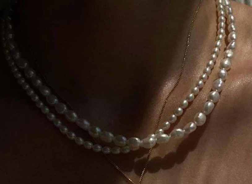 Luna Dainty Petite Fresh Water Rice Pearl Necklace