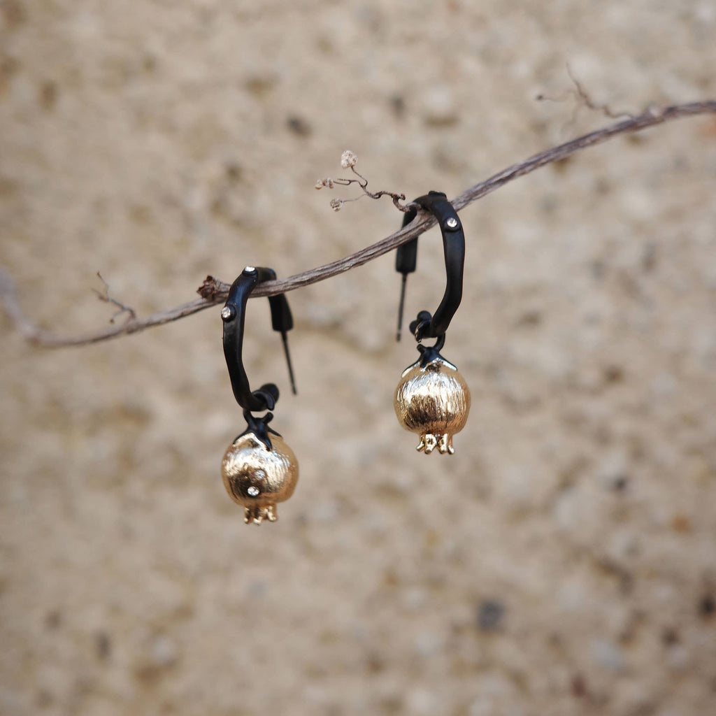 Rose Hip gold hoop earrings