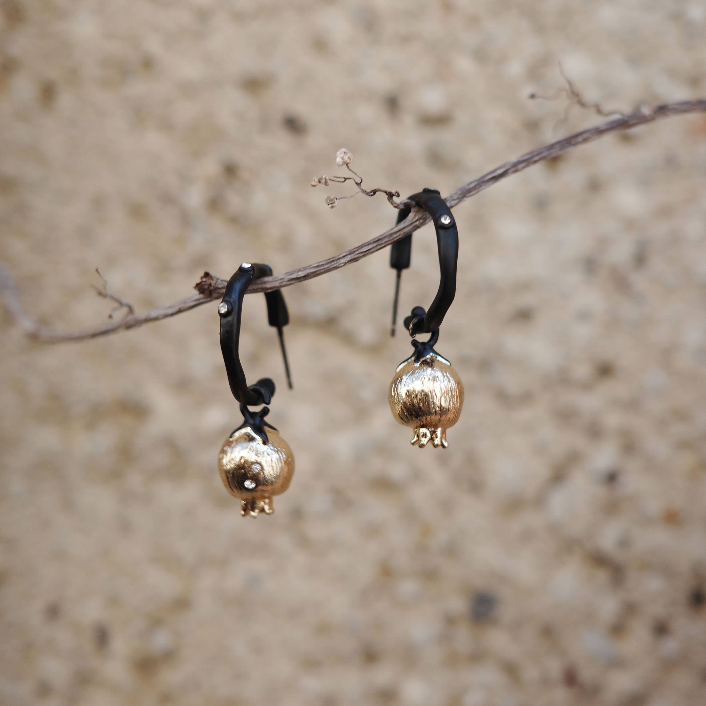 Rose Hip gold hoop earrings