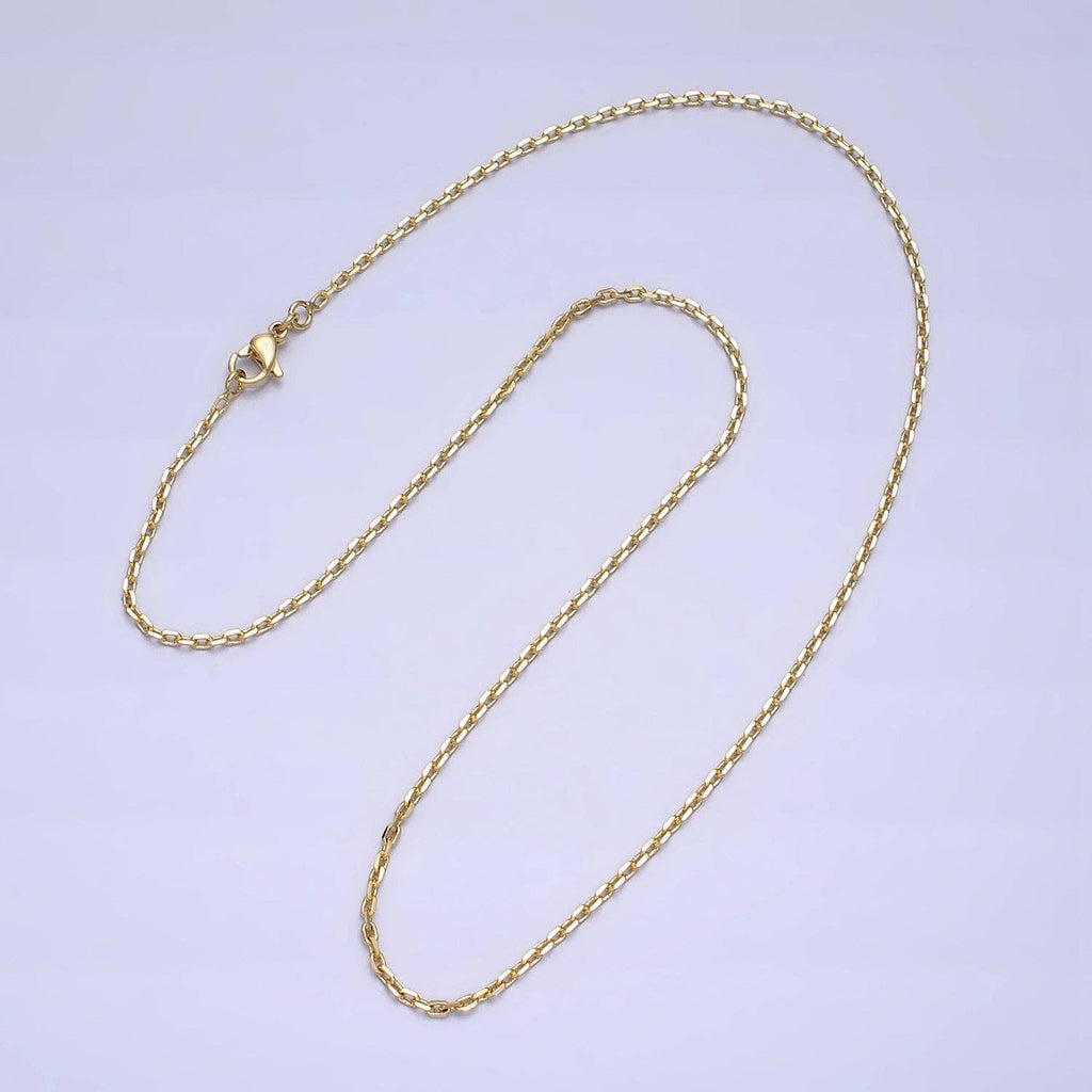 20" Gold Plated 1.8mm Cable Chain Necklace