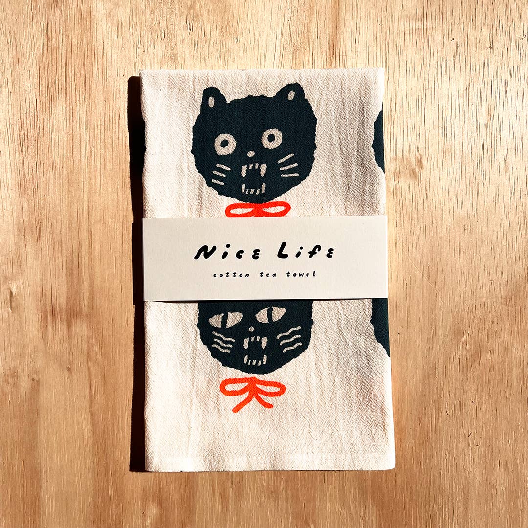 BAD CATS tea towel