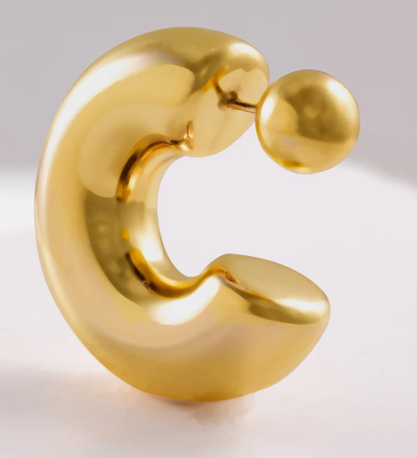 Puffy Thea O Hoop Earring Stainless steel