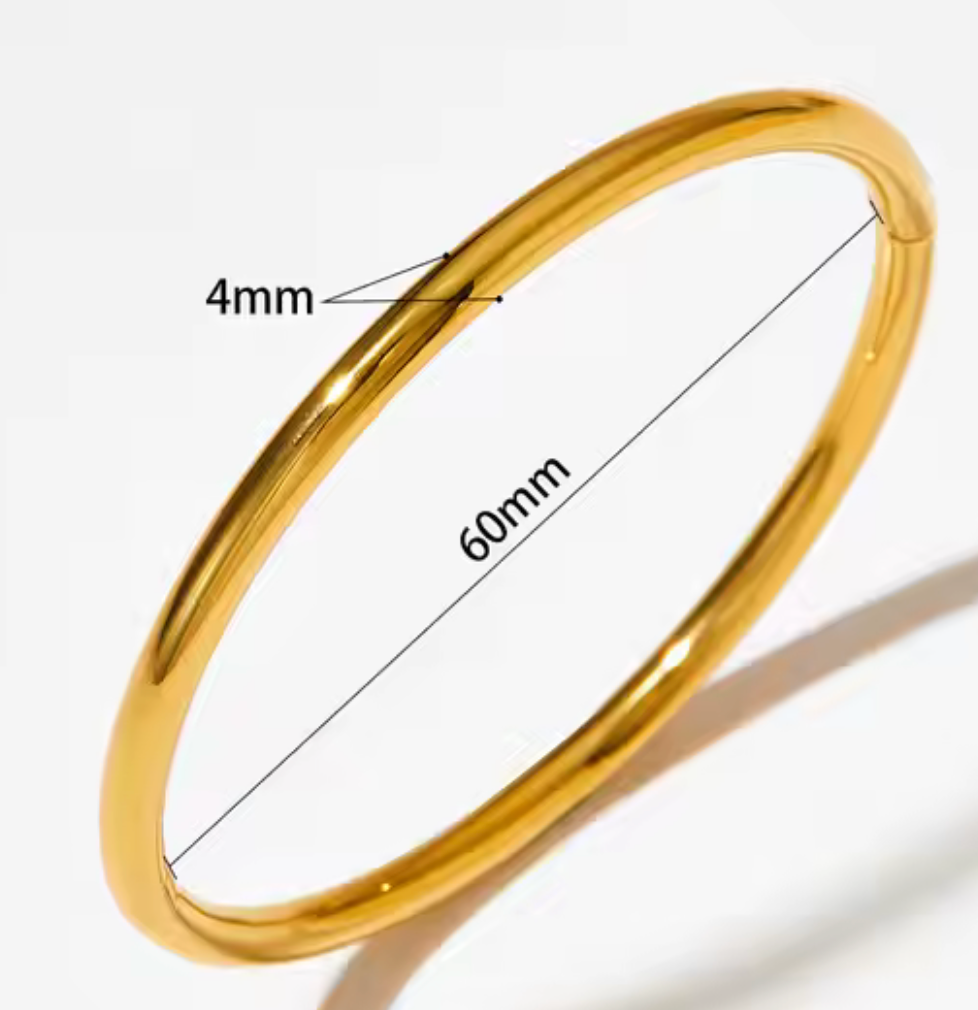 Sofia-Hinge Bangle 14K Gold Stainless Steel Waterproof