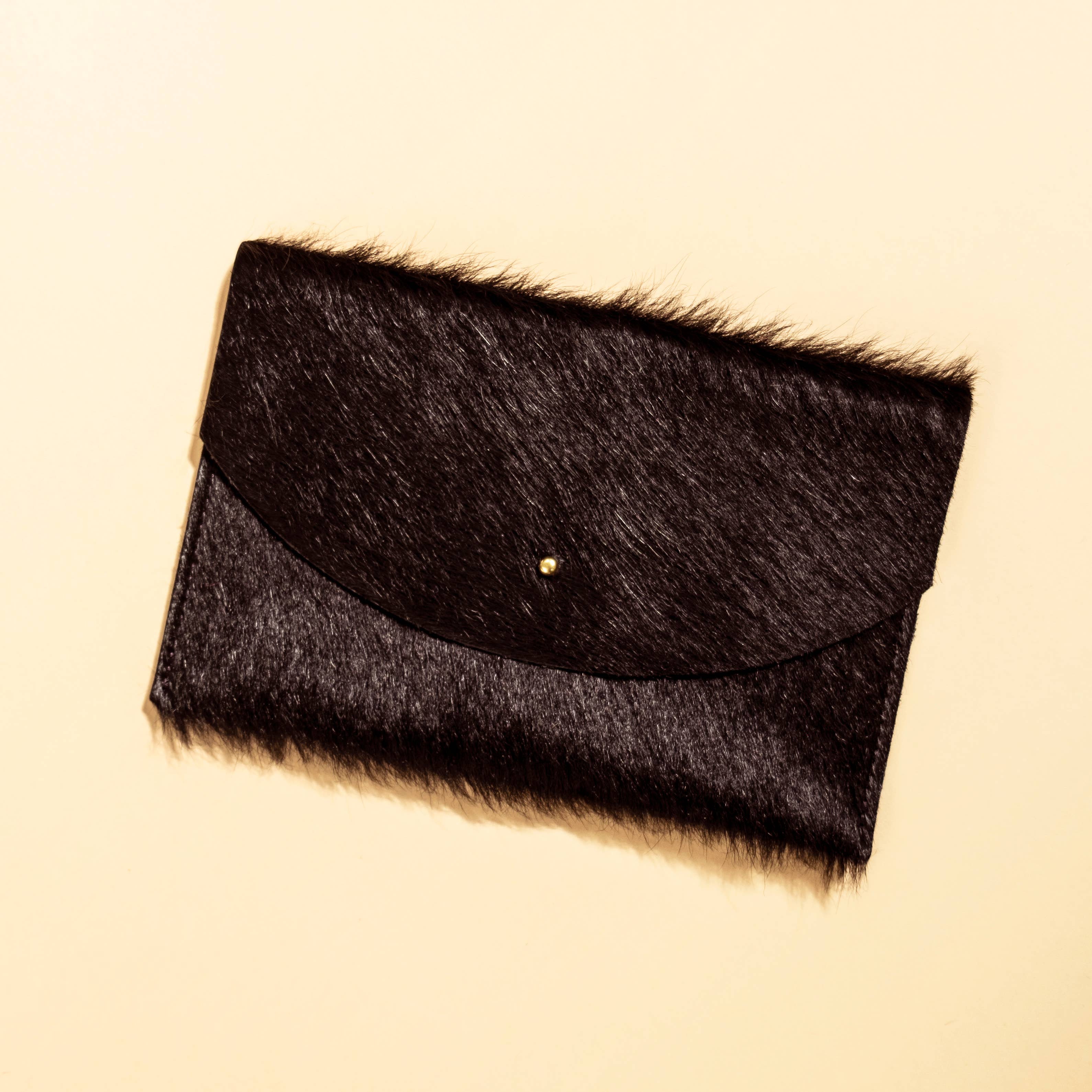 Envelope Pouch - Black Hair on Hide