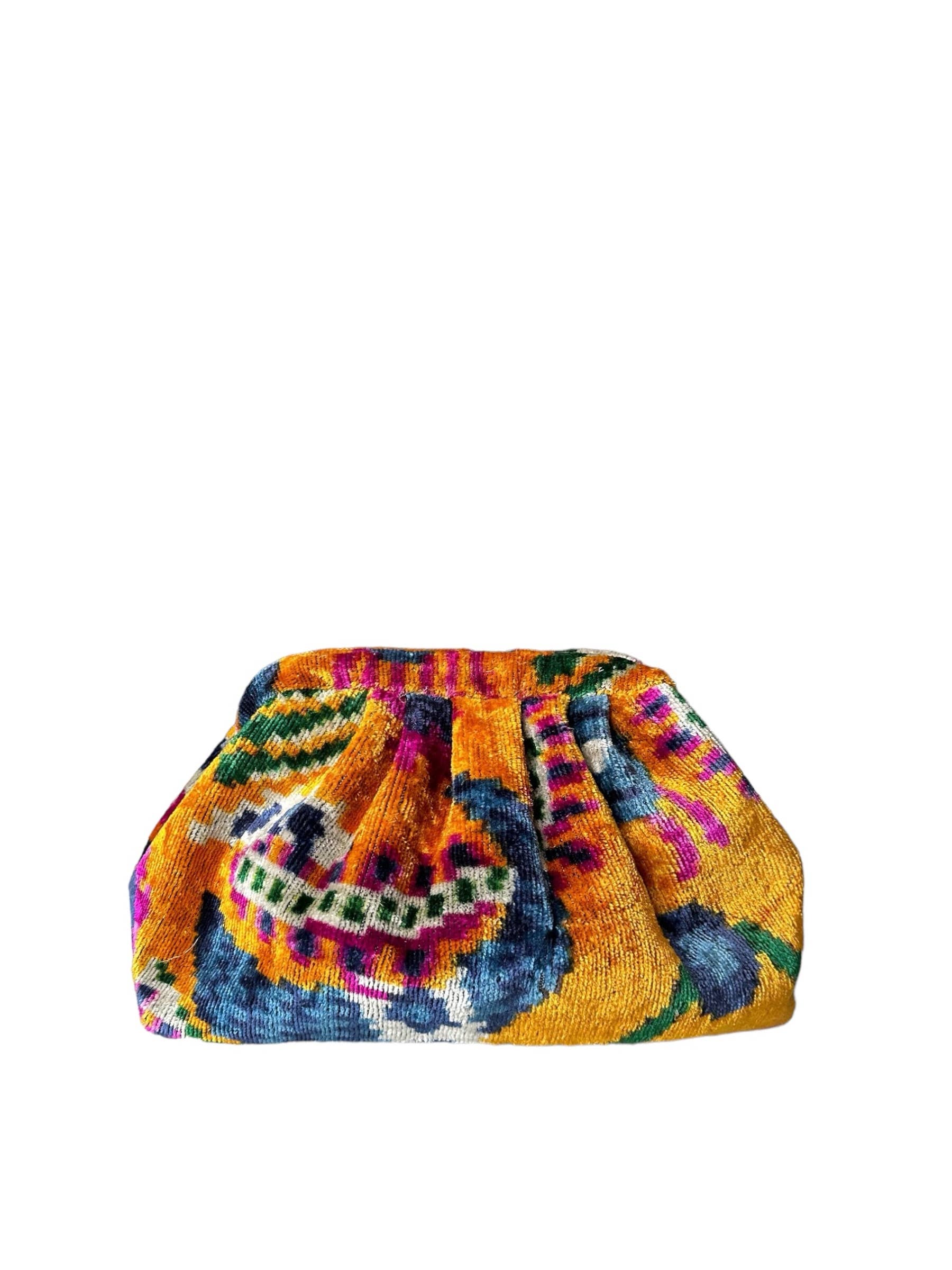 Silk Velvet Ikat Soft Clutch