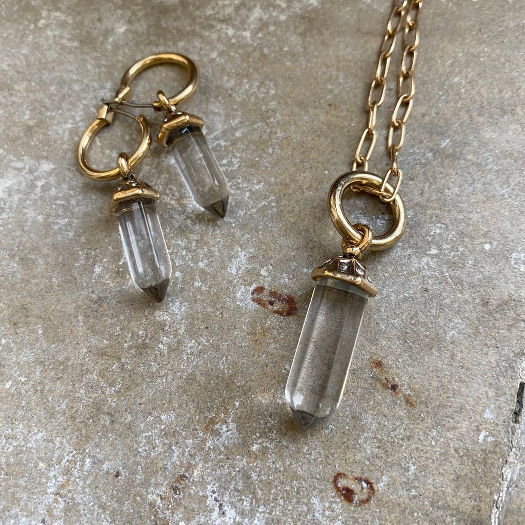Glass Prism Pendant Necklace