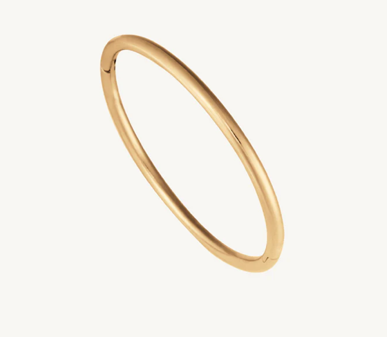 Sofia-Hinge Bangle 14K Gold Stainless Steel Waterproof