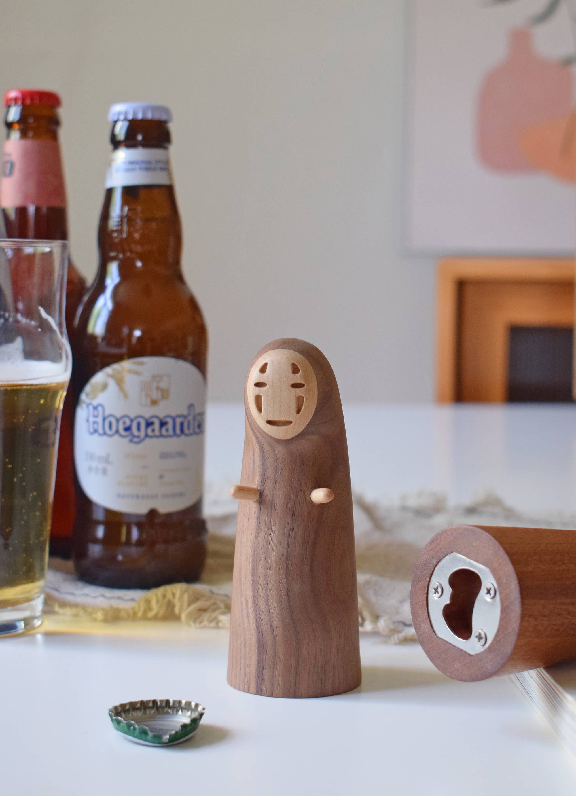 No-Face Bottle Opener - Handcrafted in Black Walnut/Sapele