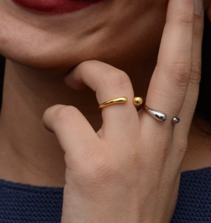 Modern Open Ring - Open Gold Steel PVD