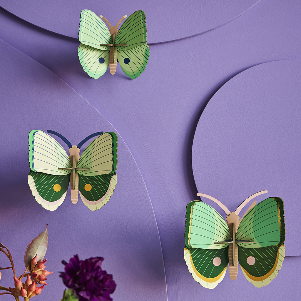 Papercraft Fern Striped Butterflies, set of 3