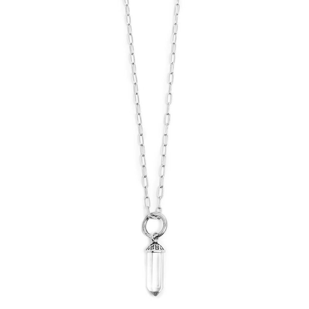 Silver Glass Prism Pendant Necklace