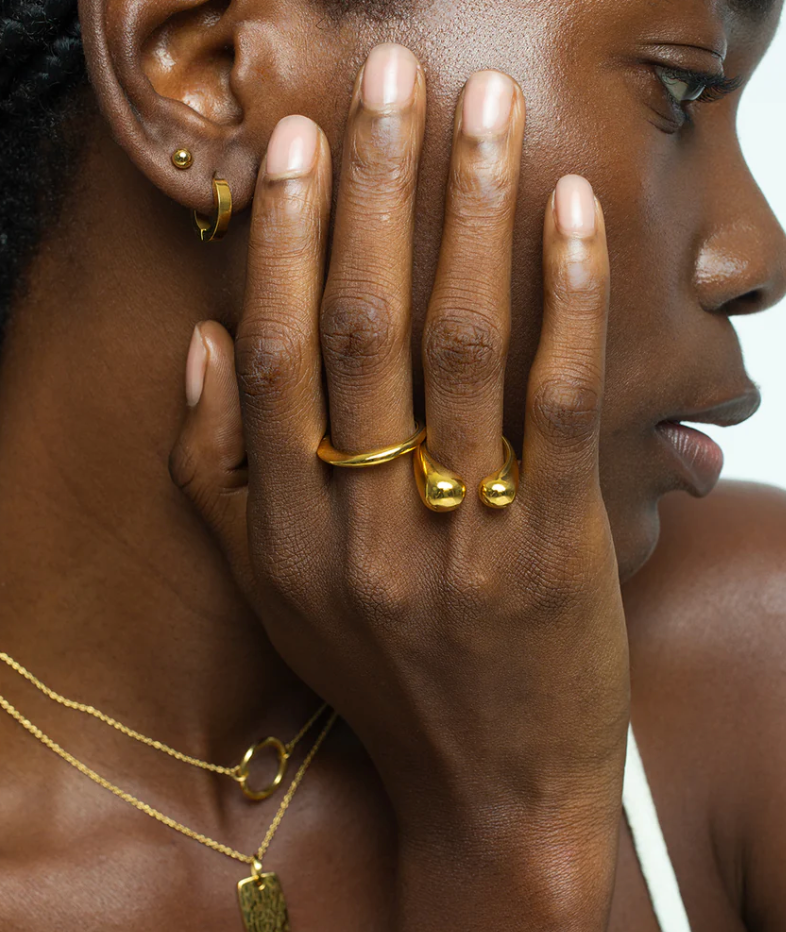 Wave Simple Band Ring PVD Plated- Waterproof stacking ring