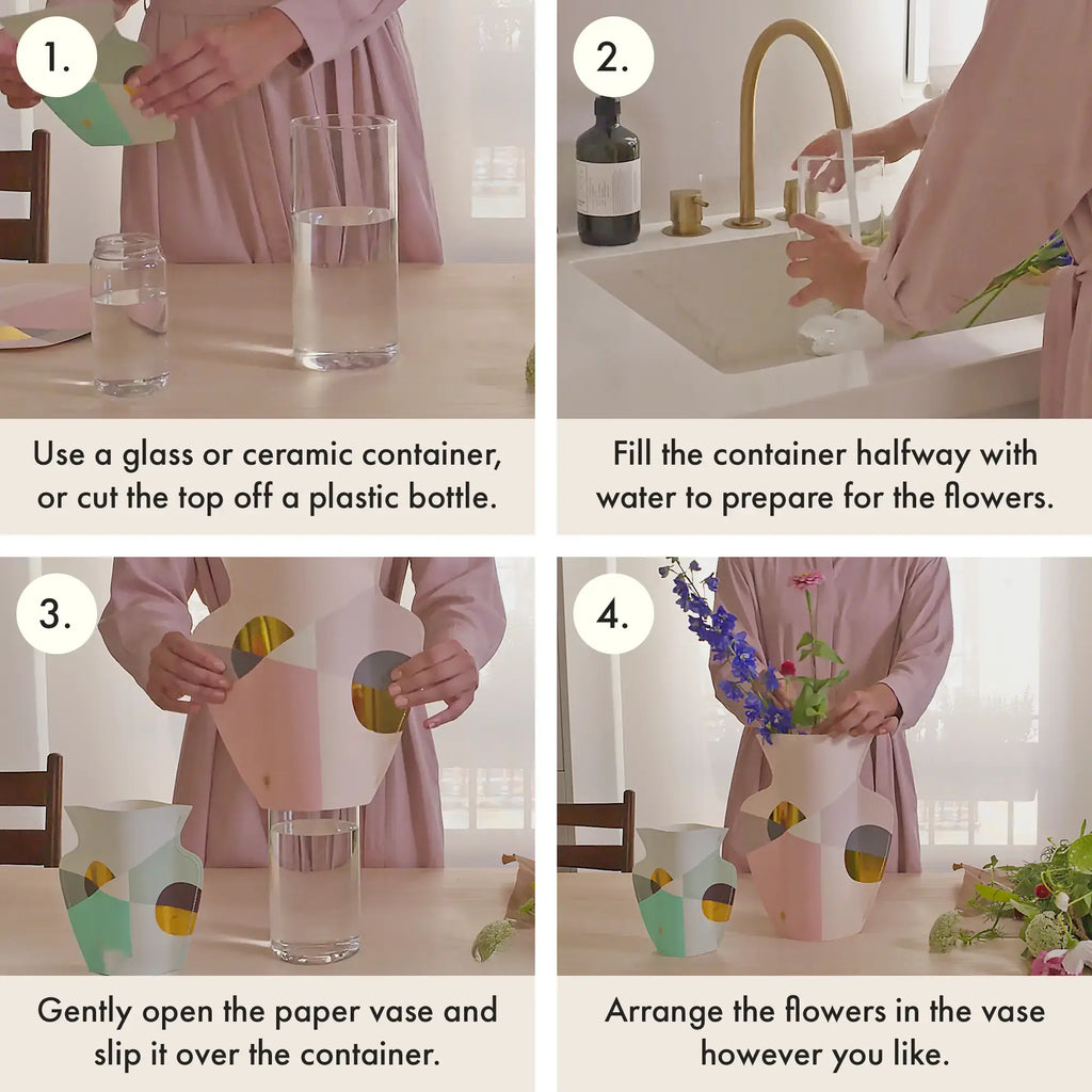 Octaevo Venus Paper Vase, Flower Vase & Card Set