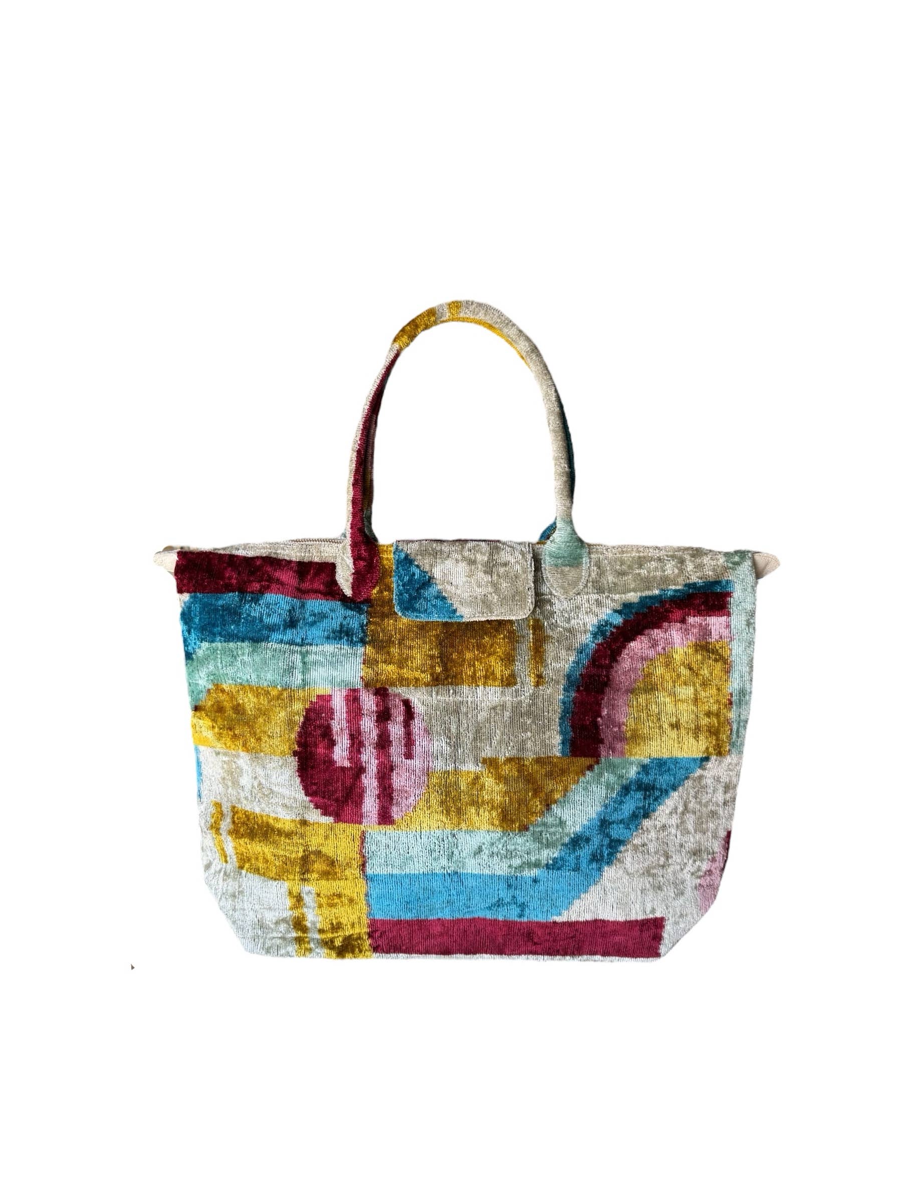 Silk Velvet Ikat Large Zippy Bag